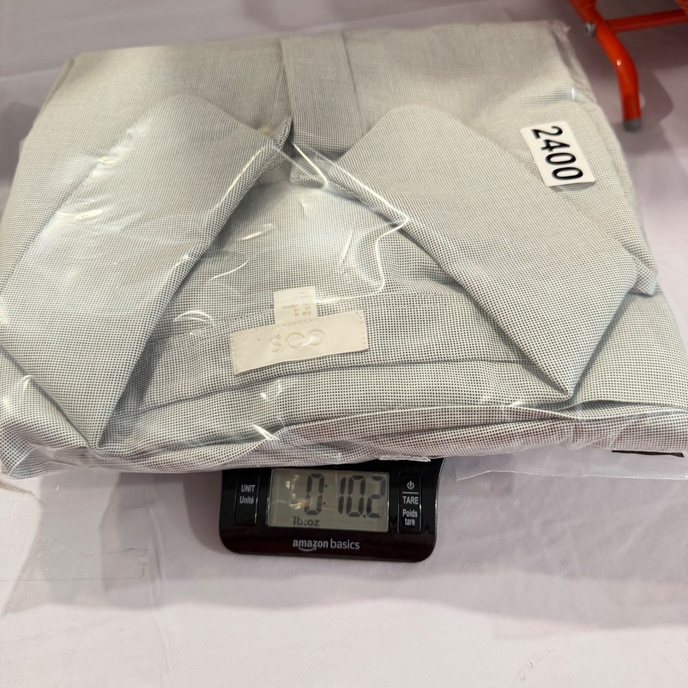 COS Short-Sleeved Cocoon Shirt Dress Grey Micro-Check Cotton Blend Collared 10 - Picture 16 of 16